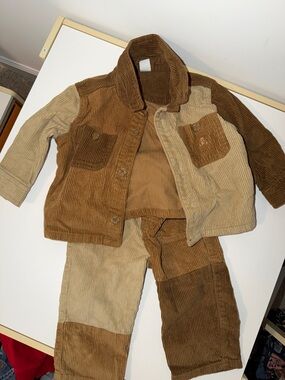 GAP Baby Corduroy Set in Caramel Brown